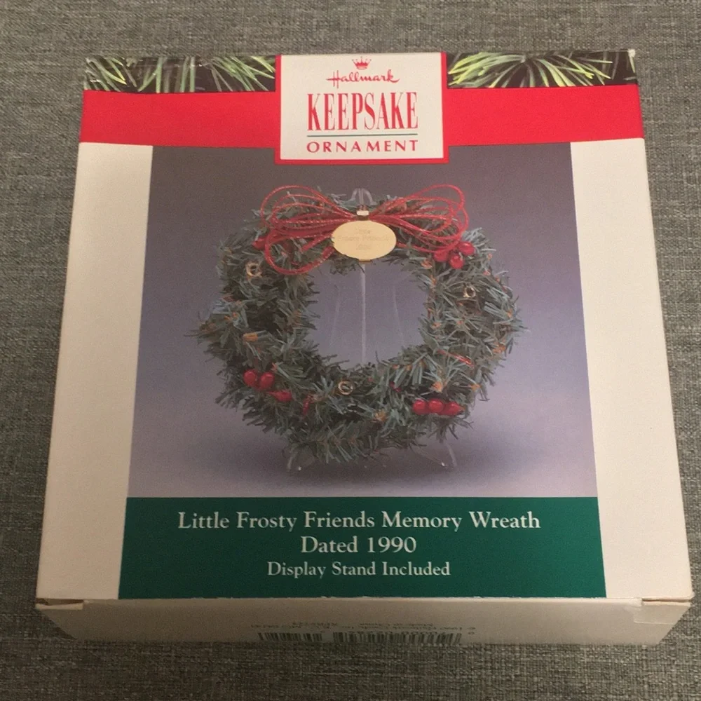 Hallmark Little Frosty Friends mini Wreath 1990 NWB Eskimo Seal Dog Bear Alaska